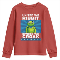 Patriotic Protest Portland Frog Youth Sweatshirt United We Ribbit Divided We Croak Resist - Wonder Print Shop