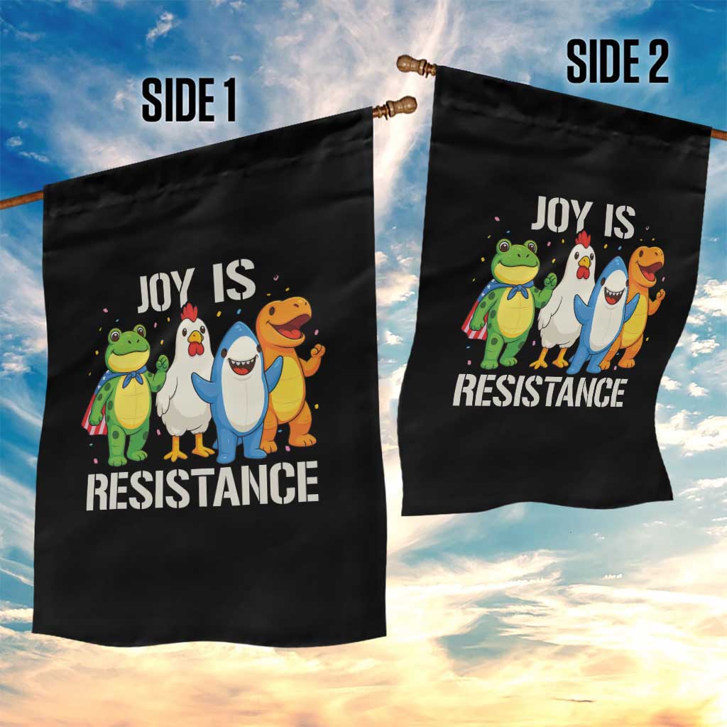 Portland Protest Inflatable Mascot Parade Garden Flag Joy Is Resistance Resist Frog Shark Chicken Dino - Wonder Print Shop