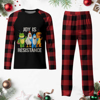 Portland Protest Inflatable Mascot Parade Plaid Pajama Set Joy Is Resistance Resist Frog Shark Chicken Dino - Wonder Print Shop