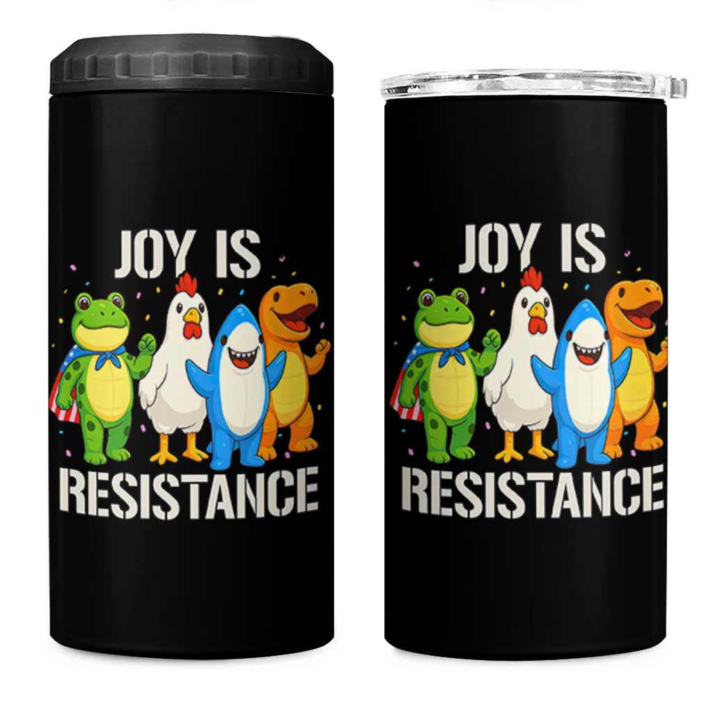 Portland Protest Inflatable Mascot Parade 4 in 1 Can Cooler Tumbler Joy Is Resistance Resist Frog Shark Chicken Dino - Wonder Print Shop