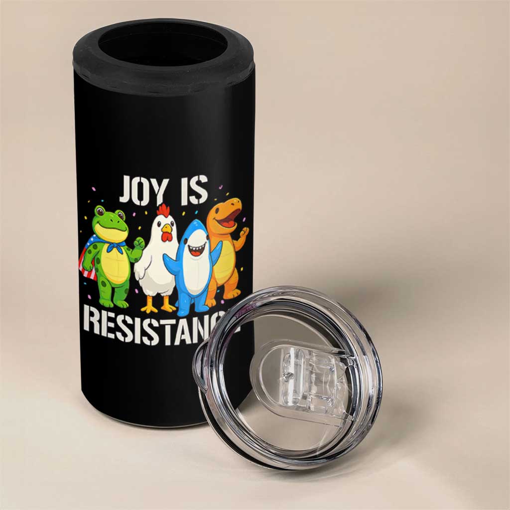 Portland Protest Inflatable Mascot Parade 4 in 1 Can Cooler Tumbler Joy Is Resistance Resist Frog Shark Chicken Dino - Wonder Print Shop