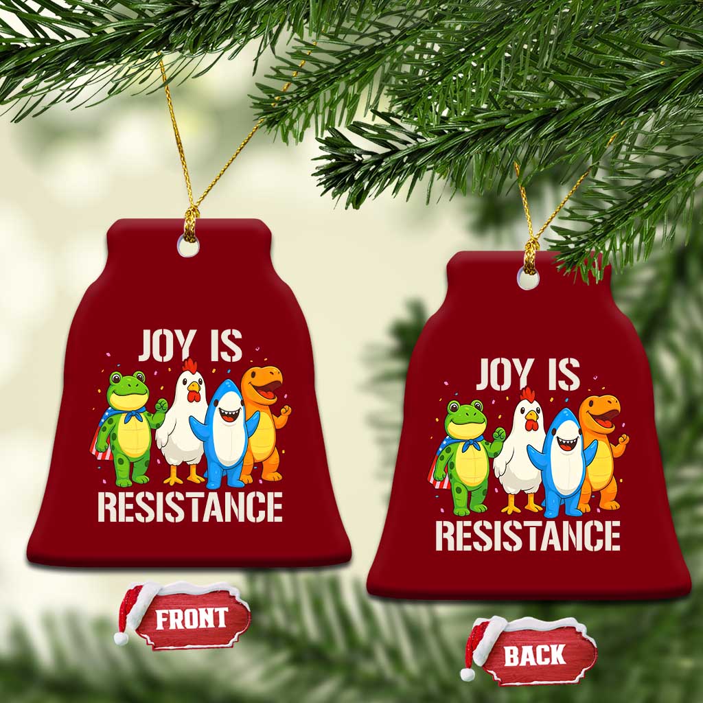 Portland Protest Inflatable Mascot Parade Ceramic Ornament Joy Is Resistance Resist Frog Shark Chicken Dino - Wonder Print Shop