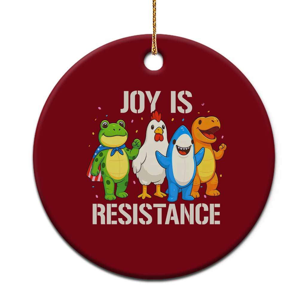 Portland Protest Inflatable Mascot Parade Ceramic Ornament Joy Is Resistance Resist Frog Shark Chicken Dino - Wonder Print Shop