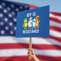 Portland Protest Inflatable Mascot Parade Protest Sign Joy Is Resistance Resist Frog Shark Chicken Dino - Wonder Print Shop