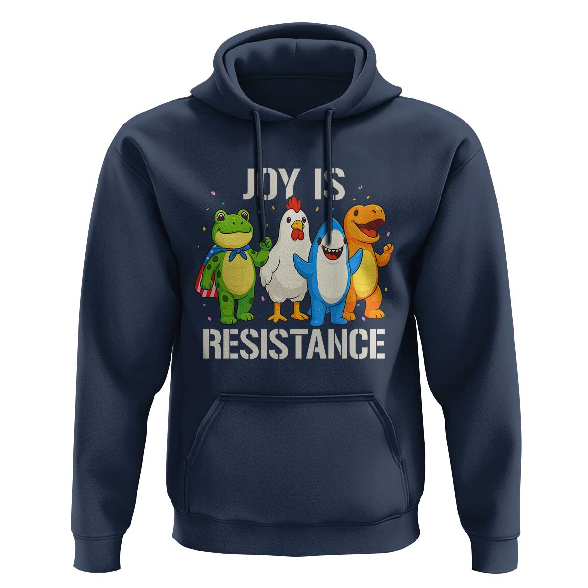 Portland Protest Inflatable Mascot Parade Hoodie Joy Is Resistance Resist Frog Shark Chicken Dino - Wonder Print Shop