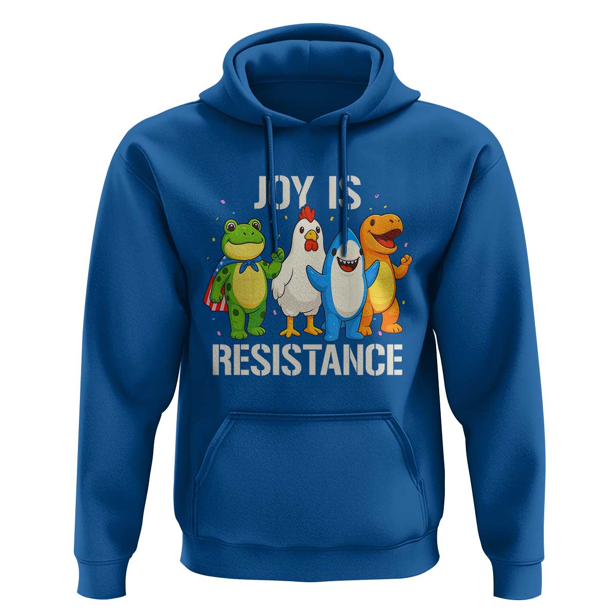 Portland Protest Inflatable Mascot Parade Hoodie Joy Is Resistance Resist Frog Shark Chicken Dino - Wonder Print Shop