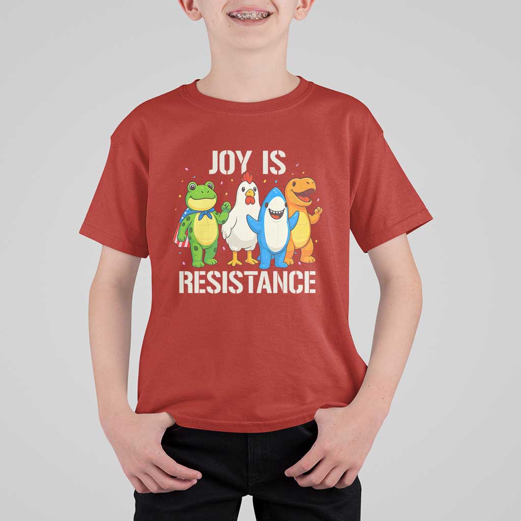 Portland Protest Inflatable Mascot Parade T Shirt For Kid Joy Is Resistance Resist Frog Shark Chicken Dino - Wonder Print Shop