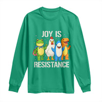 Portland Protest Inflatable Mascot Parade Long Sleeve Shirt Joy Is Resistance Resist Frog Shark Chicken Dino - Wonder Print Shop