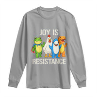 Portland Protest Inflatable Mascot Parade Long Sleeve Shirt Joy Is Resistance Resist Frog Shark Chicken Dino - Wonder Print Shop