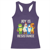 Portland Protest Inflatable Mascot Parade Racerback Tank Top Joy Is Resistance Resist Frog Shark Chicken Dino - Wonder Print Shop
