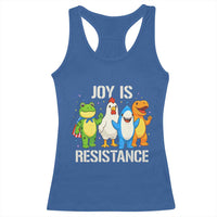 Portland Protest Inflatable Mascot Parade Racerback Tank Top Joy Is Resistance Resist Frog Shark Chicken Dino - Wonder Print Shop
