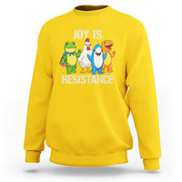 Portland Protest Inflatable Mascot Parade Sweatshirt Joy Is Resistance Resist Frog Shark Chicken Dino - Wonder Print Shop