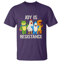 Portland Protest Inflatable Mascot Parade T Shirt Joy Is Resistance Resist Frog Shark Chicken Dino - Wonder Print Shop