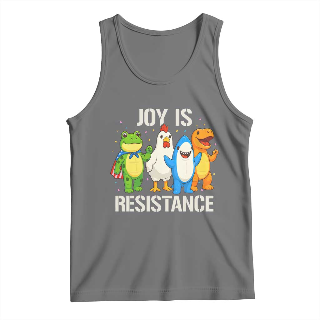 Portland Protest Inflatable Mascot Parade Tank Top Joy Is Resistance Resist Frog Shark Chicken Dino - Wonder Print Shop