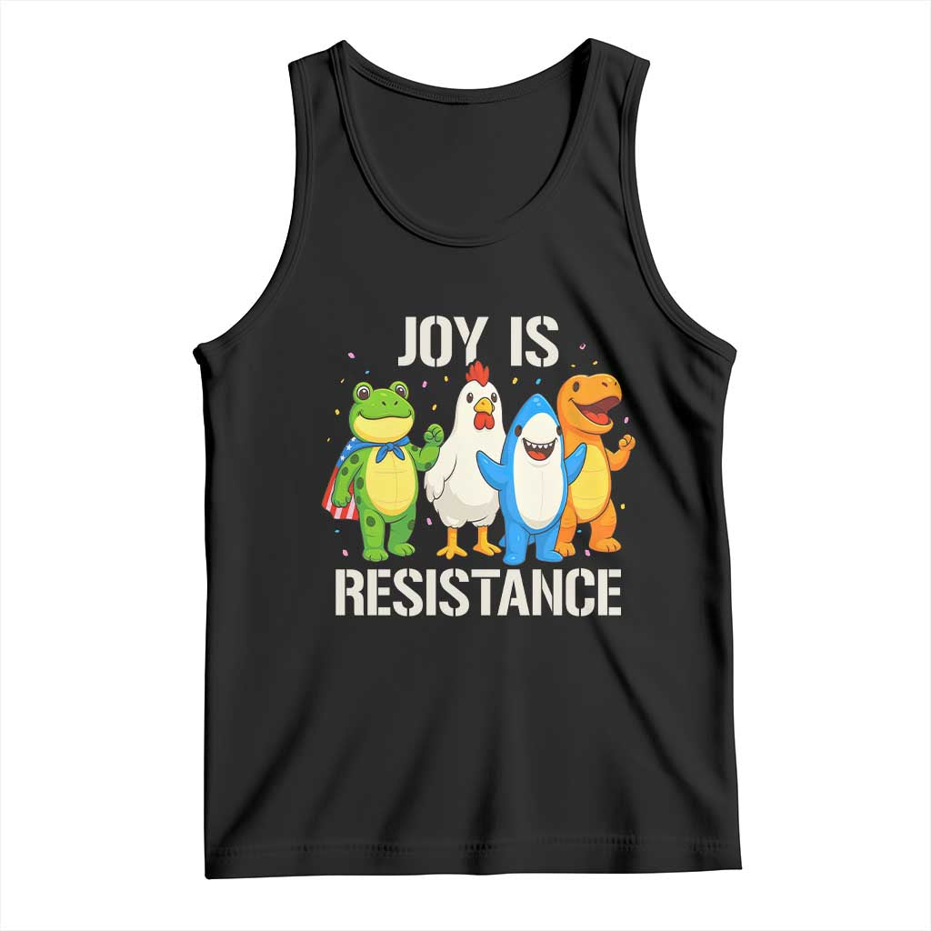 Portland Protest Inflatable Mascot Parade Tank Top Joy Is Resistance Resist Frog Shark Chicken Dino - Wonder Print Shop