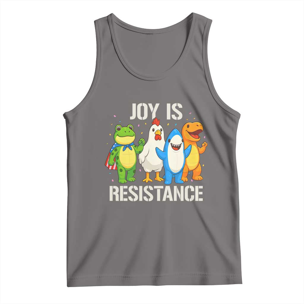 Portland Protest Inflatable Mascot Parade Tank Top Joy Is Resistance Resist Frog Shark Chicken Dino - Wonder Print Shop