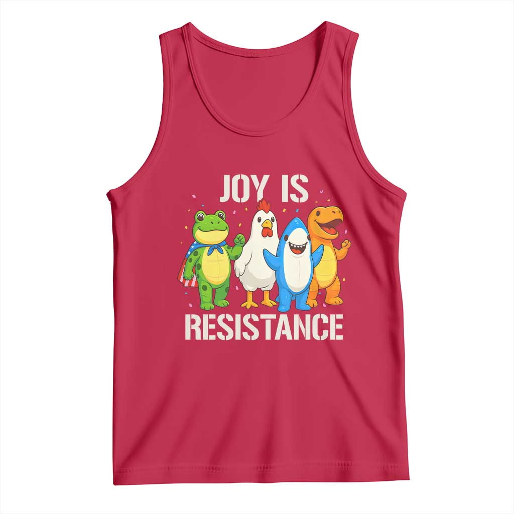 Portland Protest Inflatable Mascot Parade Tank Top Joy Is Resistance Resist Frog Shark Chicken Dino - Wonder Print Shop