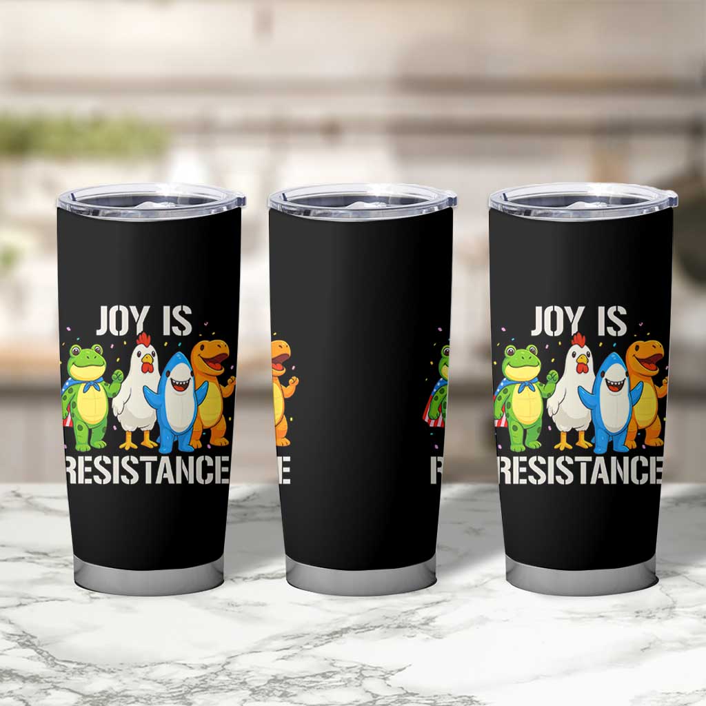 Portland Protest Inflatable Mascot Parade Tumbler Cup Joy Is Resistance Resist Frog Shark Chicken Dino - Wonder Print Shop
