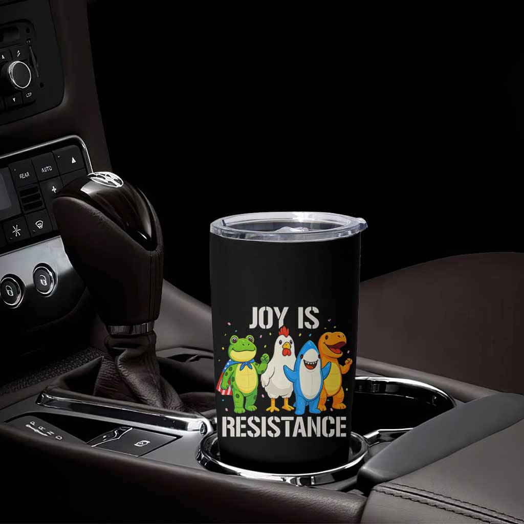 Portland Protest Inflatable Mascot Parade Tumbler Cup Joy Is Resistance Resist Frog Shark Chicken Dino - Wonder Print Shop