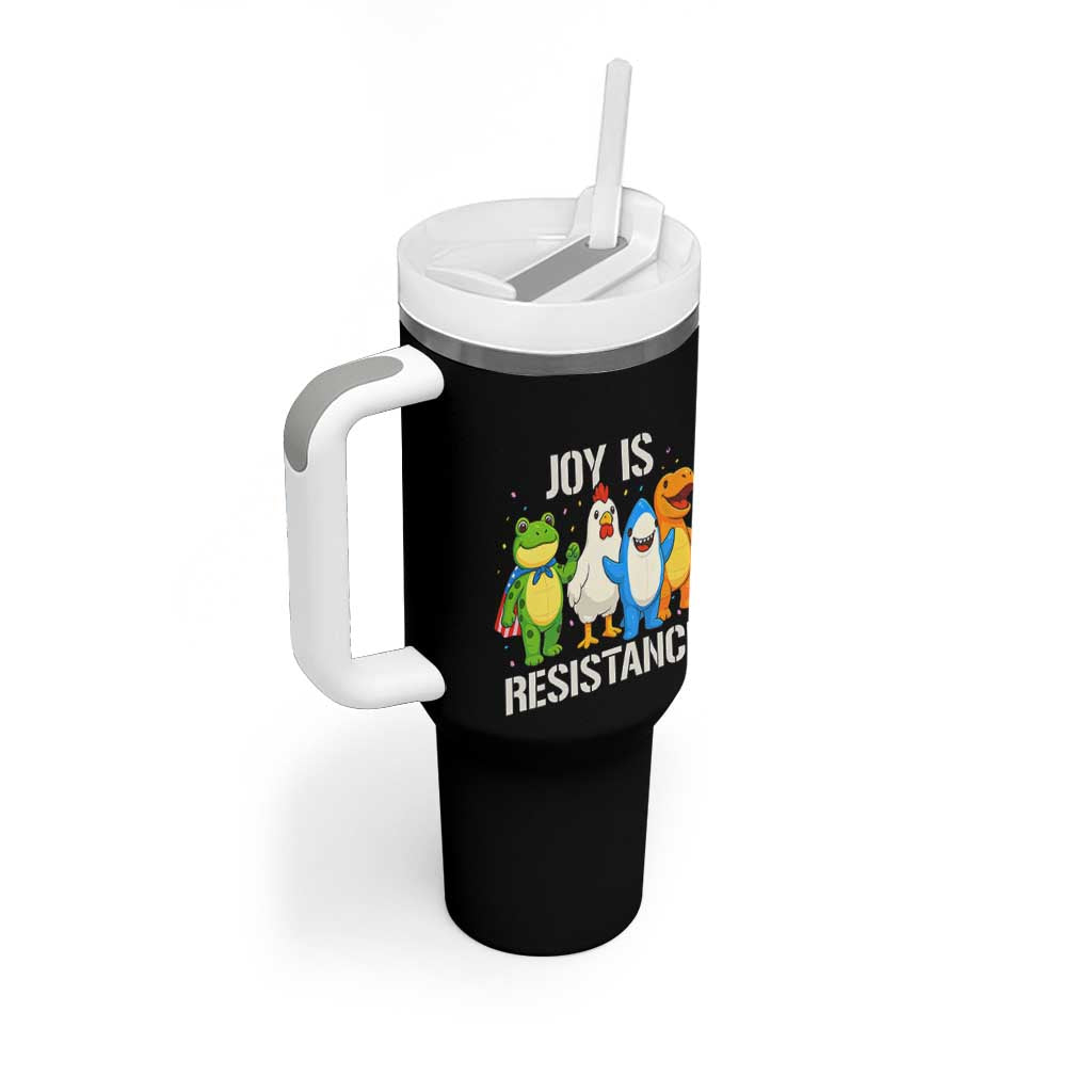 Portland Protest Inflatable Mascot Parade Tumbler With Handle Joy Is Resistance Resist Frog Shark Chicken Dino - Wonder Print Shop