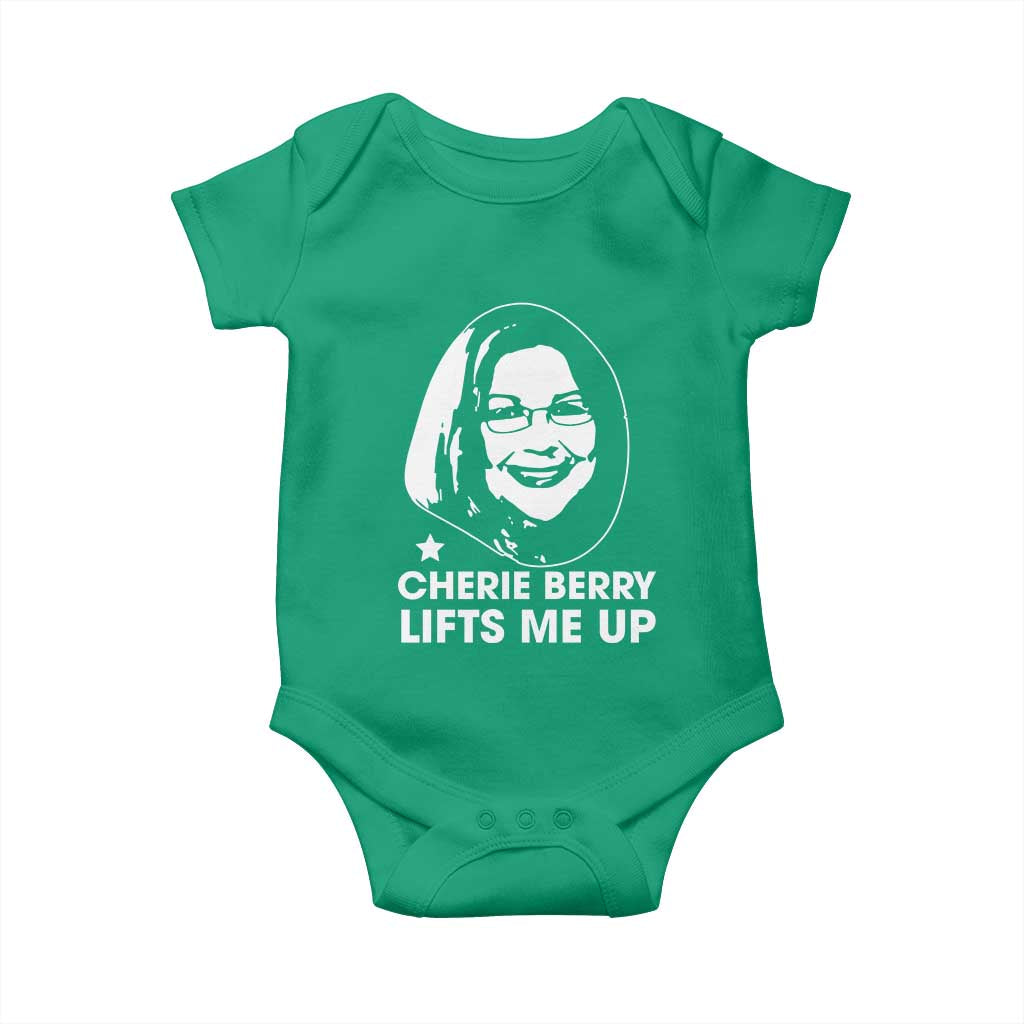 Cherie Berry Lifts Me Up Baby Onesie Elevator Tribute Funny NC Meme - Wonder Print Shop