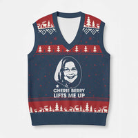 Cherie Berry Lifts Me Up V-Neck Knit Sweater Vest Elevator Tribute Funny NC Meme - Wonder Print Shop