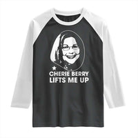 Cherie Berry Lifts Me Up Raglan Shirt Elevator Tribute Funny NC Meme - Wonder Print Shop