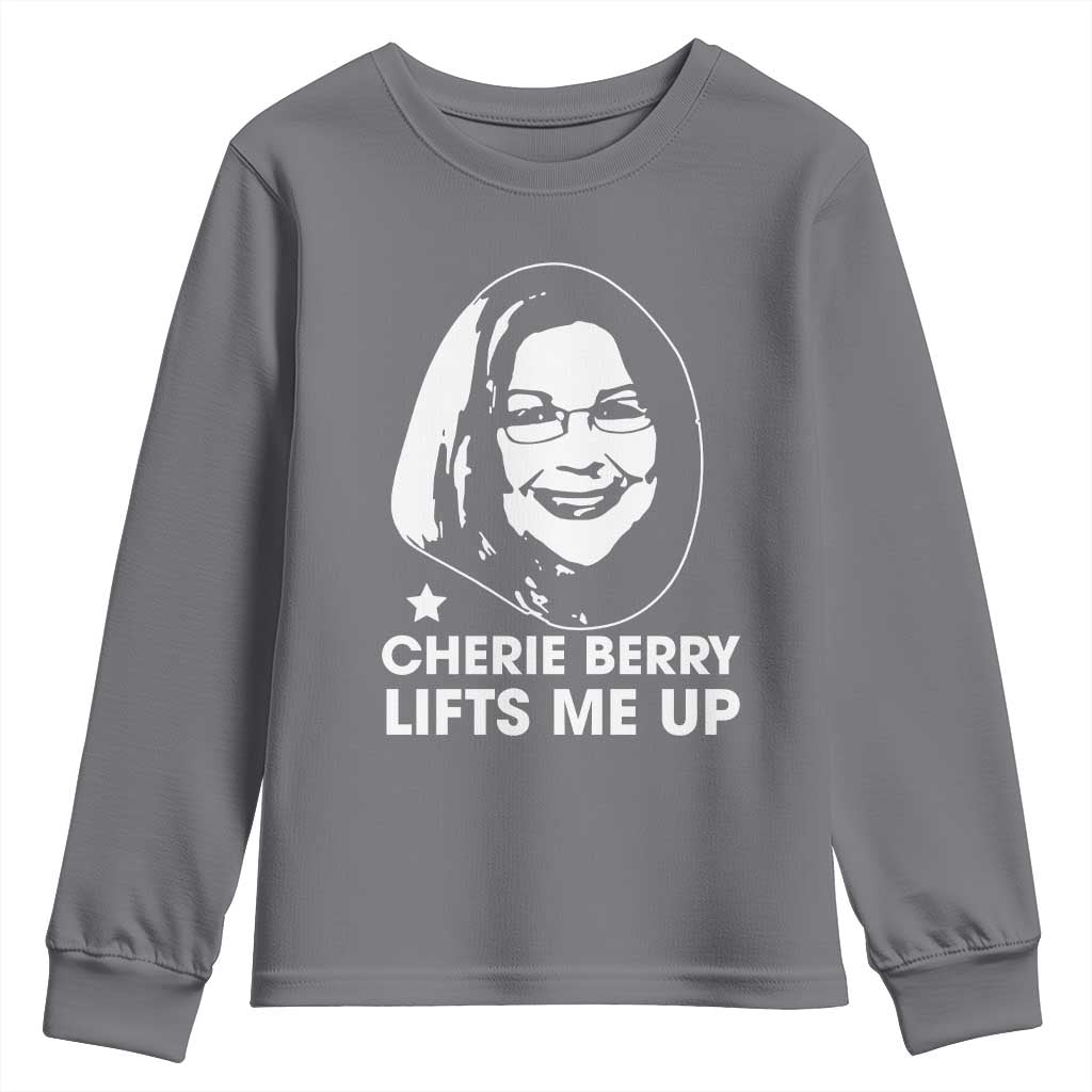 Cherie Berry Lifts Me Up Youth Sweatshirt Elevator Tribute Funny NC Meme - Wonder Print Shop