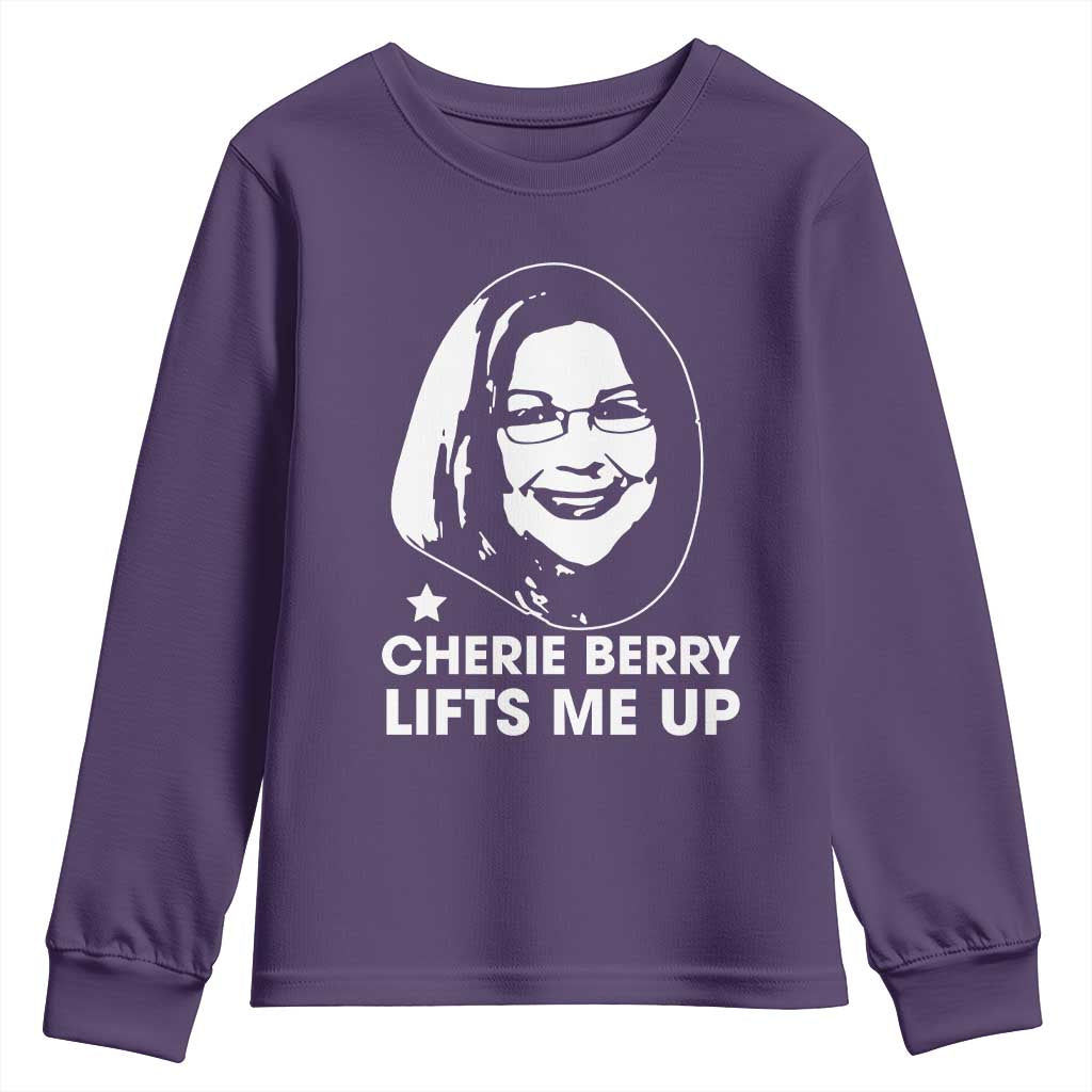 Cherie Berry Lifts Me Up Youth Sweatshirt Elevator Tribute Funny NC Meme - Wonder Print Shop