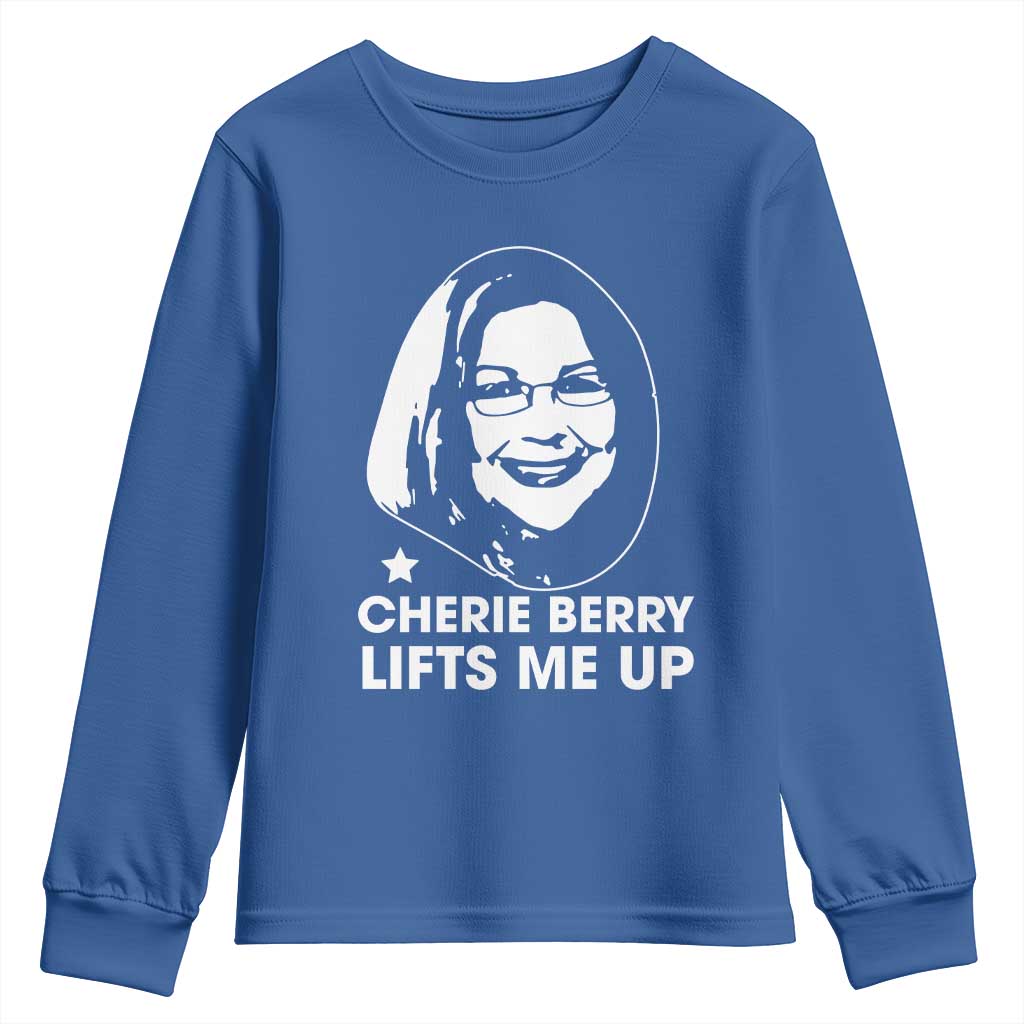Cherie Berry Lifts Me Up Youth Sweatshirt Elevator Tribute Funny NC Meme - Wonder Print Shop