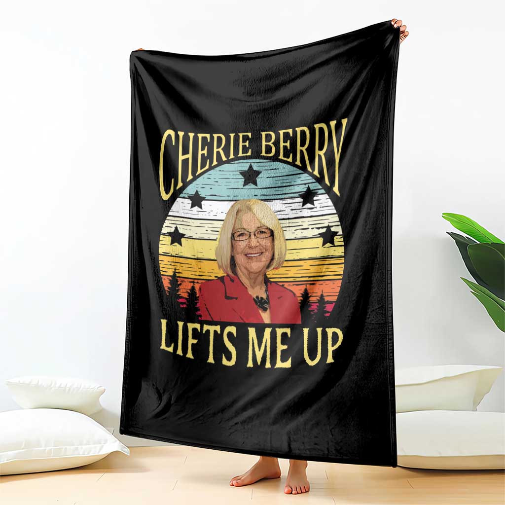 Cherie Berry Lifts Me Up Throw Blanket Retro Vintage Elevator Tribute Funny NC Meme - Wonder Print Shop