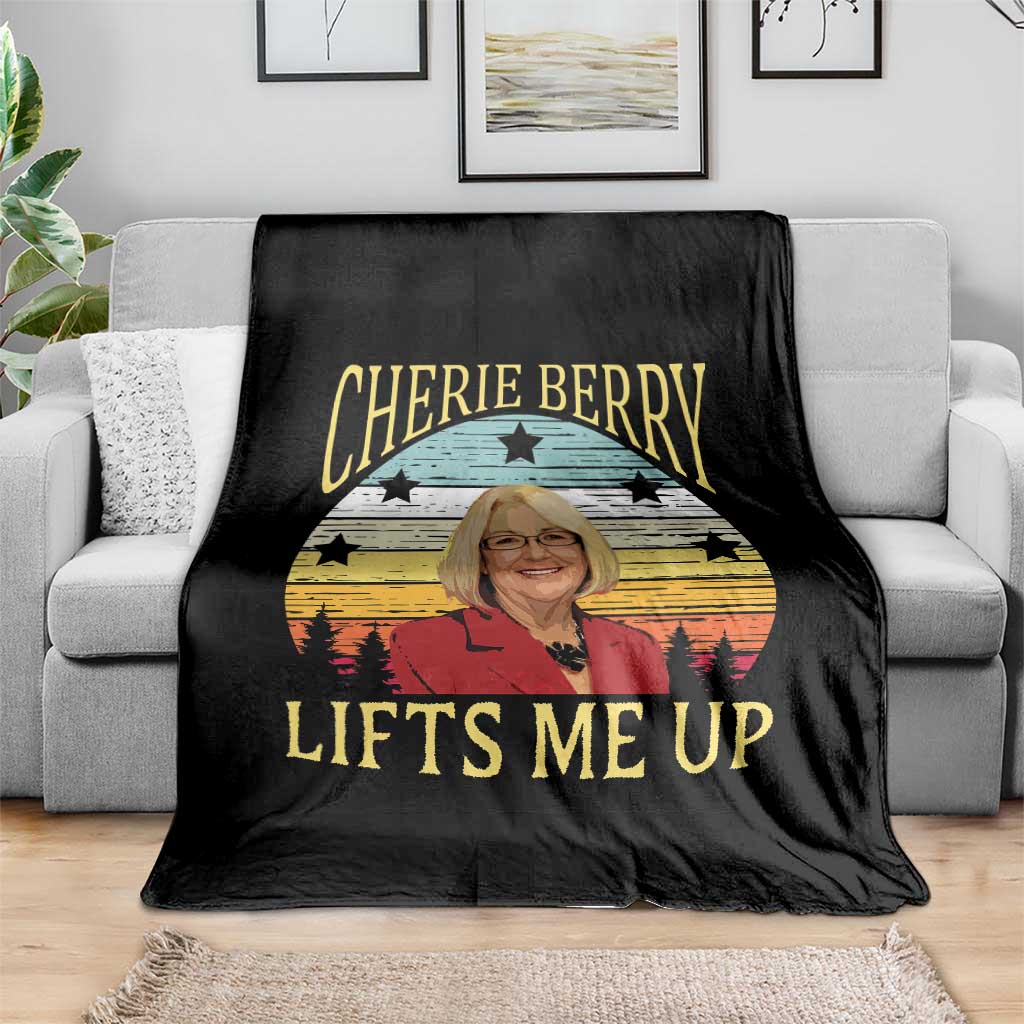 Cherie Berry Lifts Me Up Throw Blanket Retro Vintage Elevator Tribute Funny NC Meme - Wonder Print Shop