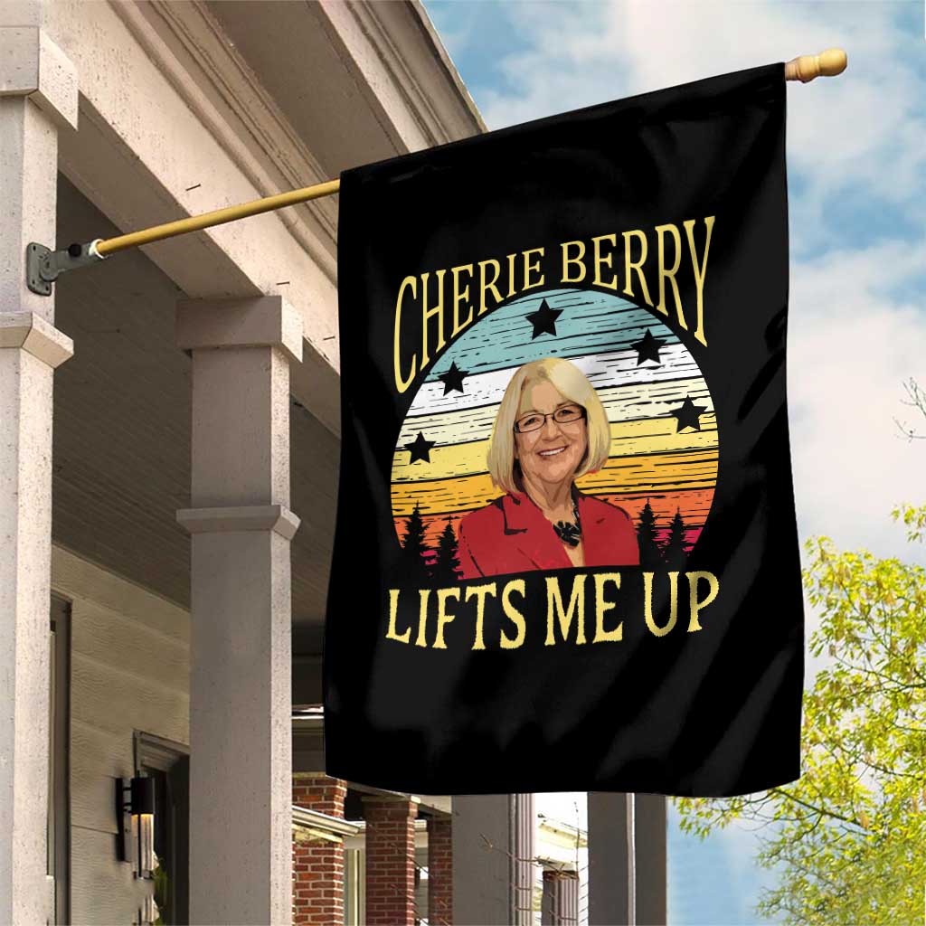 Cherie Berry Lifts Me Up Garden Flag Retro Vintage Elevator Tribute Funny NC Meme - Wonder Print Shop