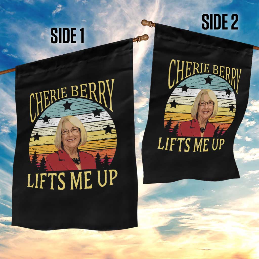 Cherie Berry Lifts Me Up Garden Flag Retro Vintage Elevator Tribute Funny NC Meme - Wonder Print Shop
