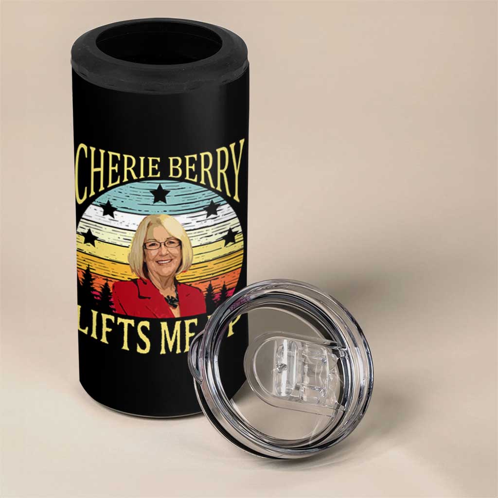 Cherie Berry Lifts Me Up 4 in 1 Can Cooler Tumbler Retro Vintage Elevator Tribute Funny NC Meme - Wonder Print Shop