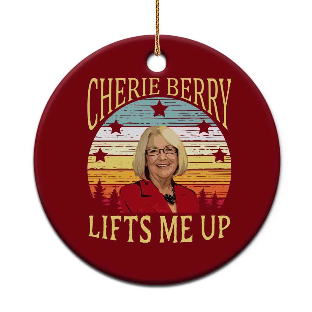 Cherie Berry Lifts Me Up Ceramic Ornament Retro Vinatge Elevator Tribute Funny NC Meme - Wonder Print Shop