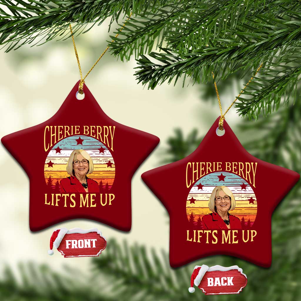 Cherie Berry Lifts Me Up Ceramic Ornament Retro Vinatge Elevator Tribute Funny NC Meme - Wonder Print Shop