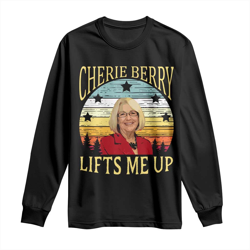 Cherie Berry Lifts Me Up Long Sleeve Shirt Retro Vinatge Elevator Tribute Funny NC Meme - Wonder Print Shop