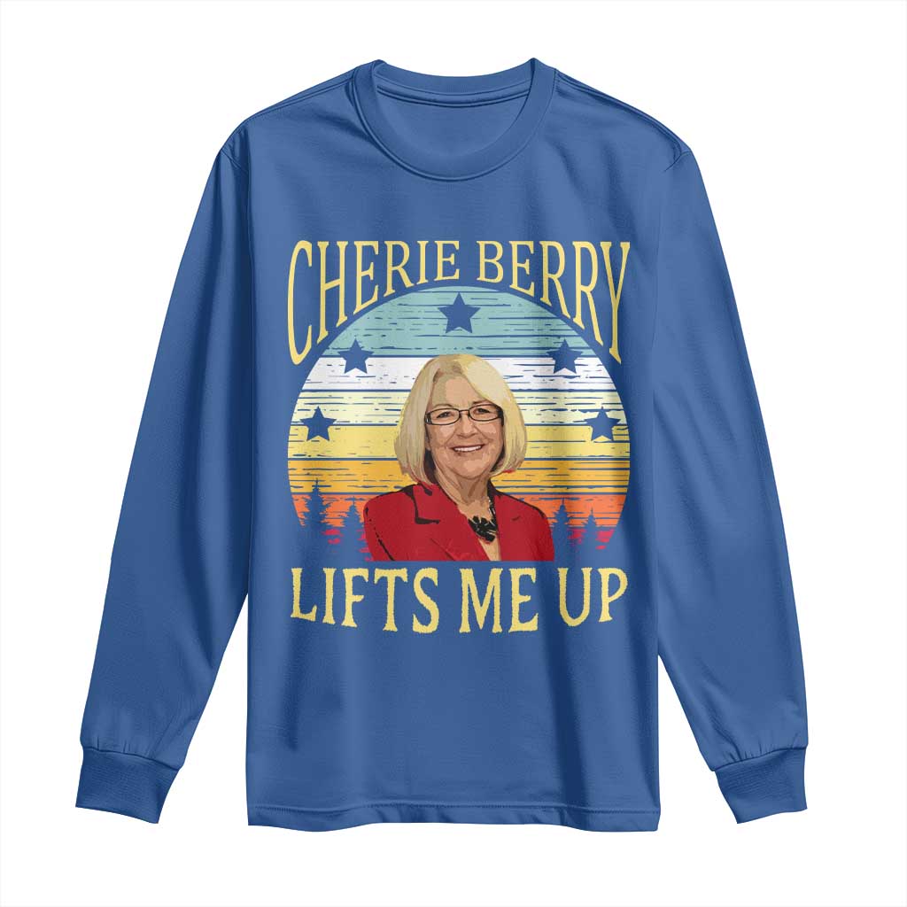Cherie Berry Lifts Me Up Long Sleeve Shirt Retro Vinatge Elevator Tribute Funny NC Meme - Wonder Print Shop