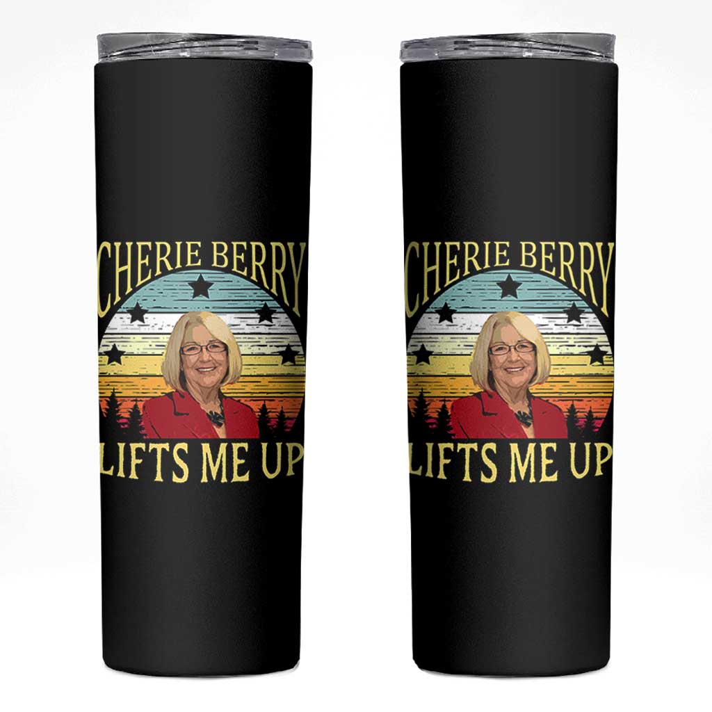 Cherie Berry Lifts Me Up Skinny Tumbler Retro Vintage Elevator Tribute Funny NC Meme - undefined