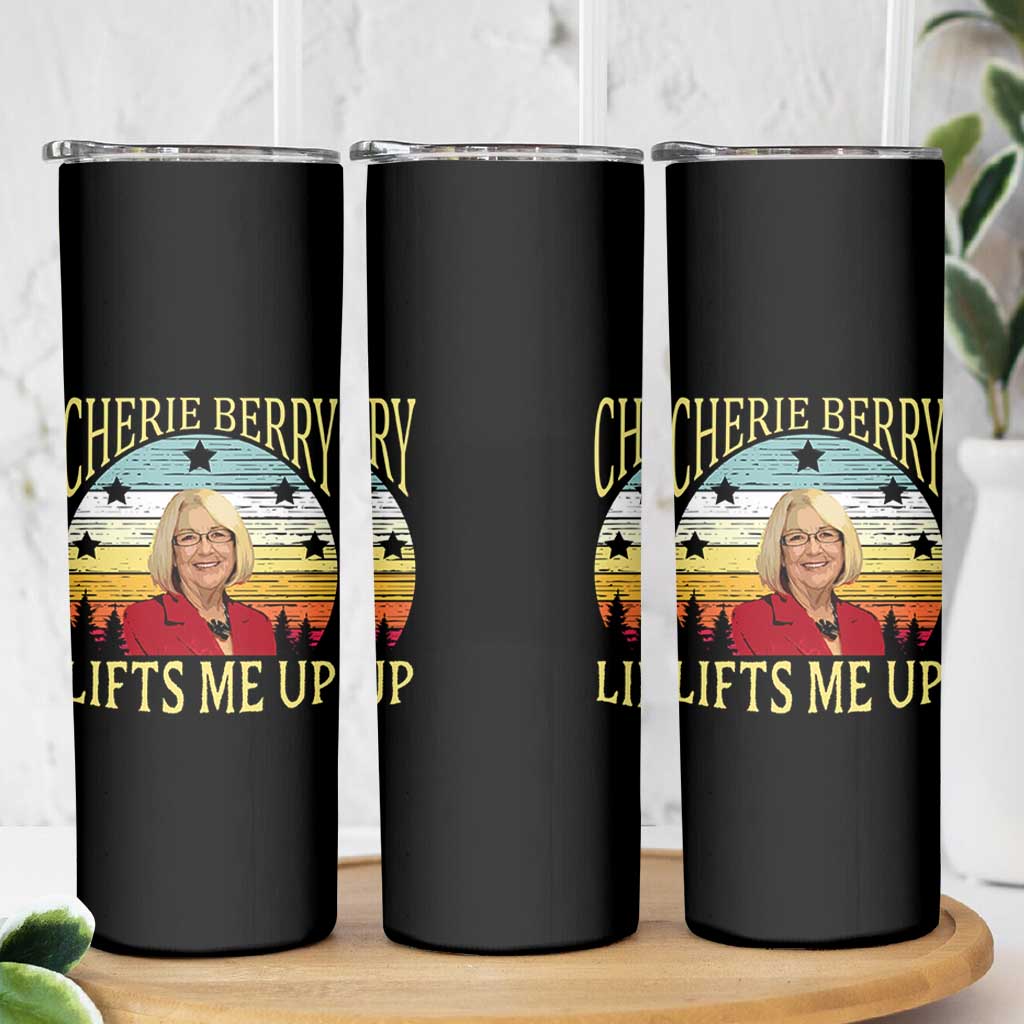 Cherie Berry Lifts Me Up Skinny Tumbler Retro Vintage Elevator Tribute Funny NC Meme - undefined