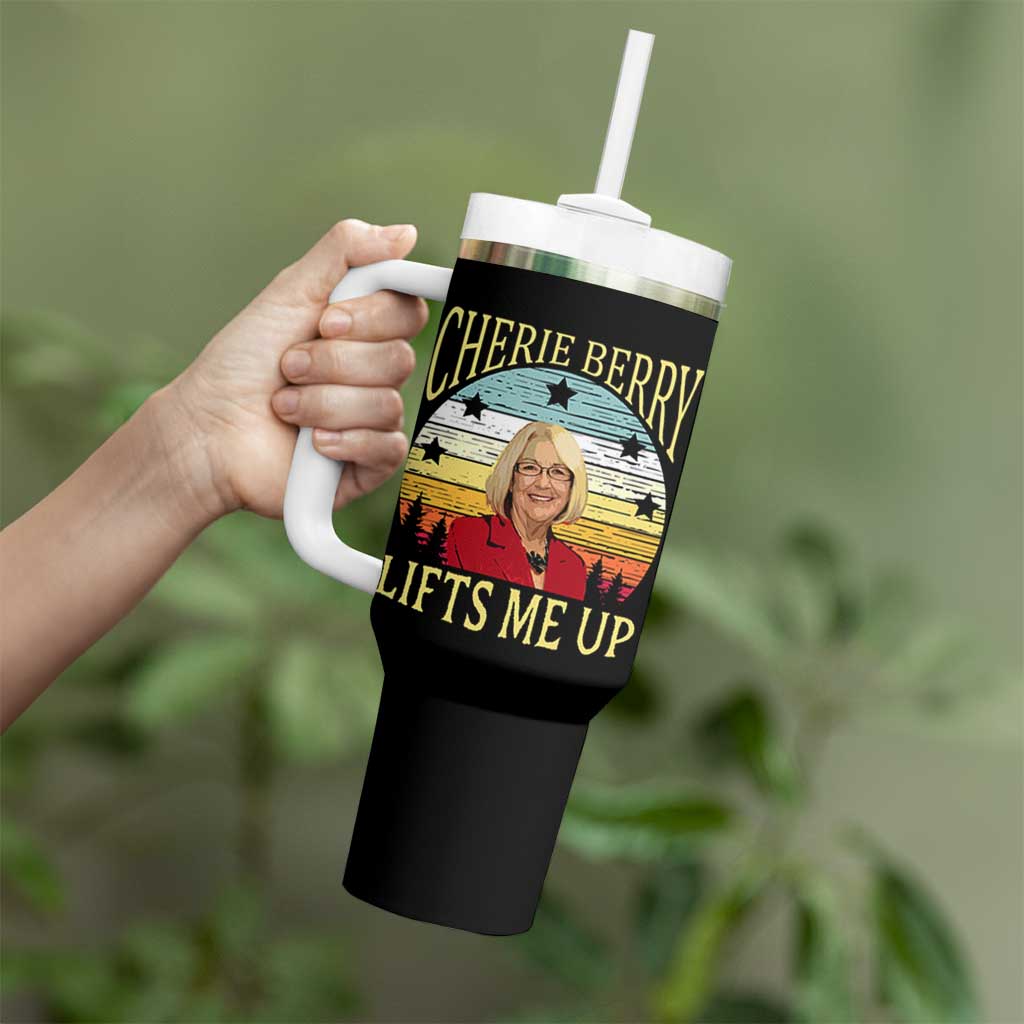 Cherie Berry Lifts Me Up Tumbler With Handle Retro Vintage Elevator Tribute Funny NC Meme - Wonder Print Shop