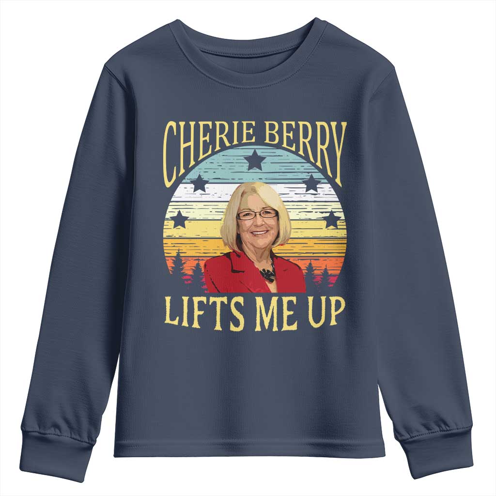Cherie Berry Lifts Me Up Youth Sweatshirt Retro Vinatge Elevator Tribute Funny NC Meme - Wonder Print Shop