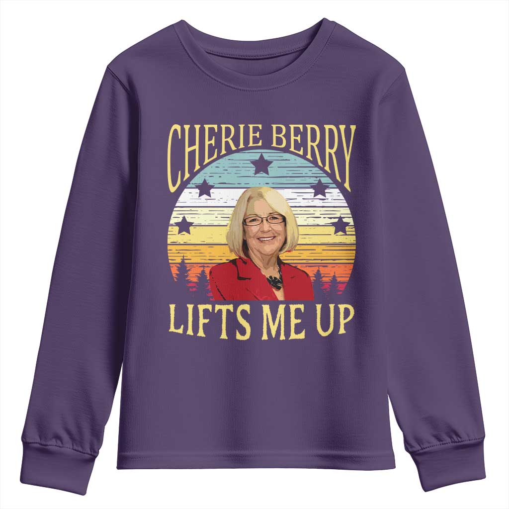 Cherie Berry Lifts Me Up Youth Sweatshirt Retro Vinatge Elevator Tribute Funny NC Meme - Wonder Print Shop