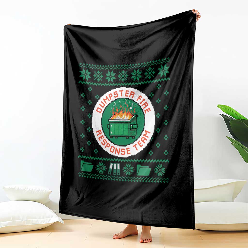 Funny Dumpster Fire Response Team Throw Blanket Office Party Holiday Chaos Humor - Wonder Print Shop