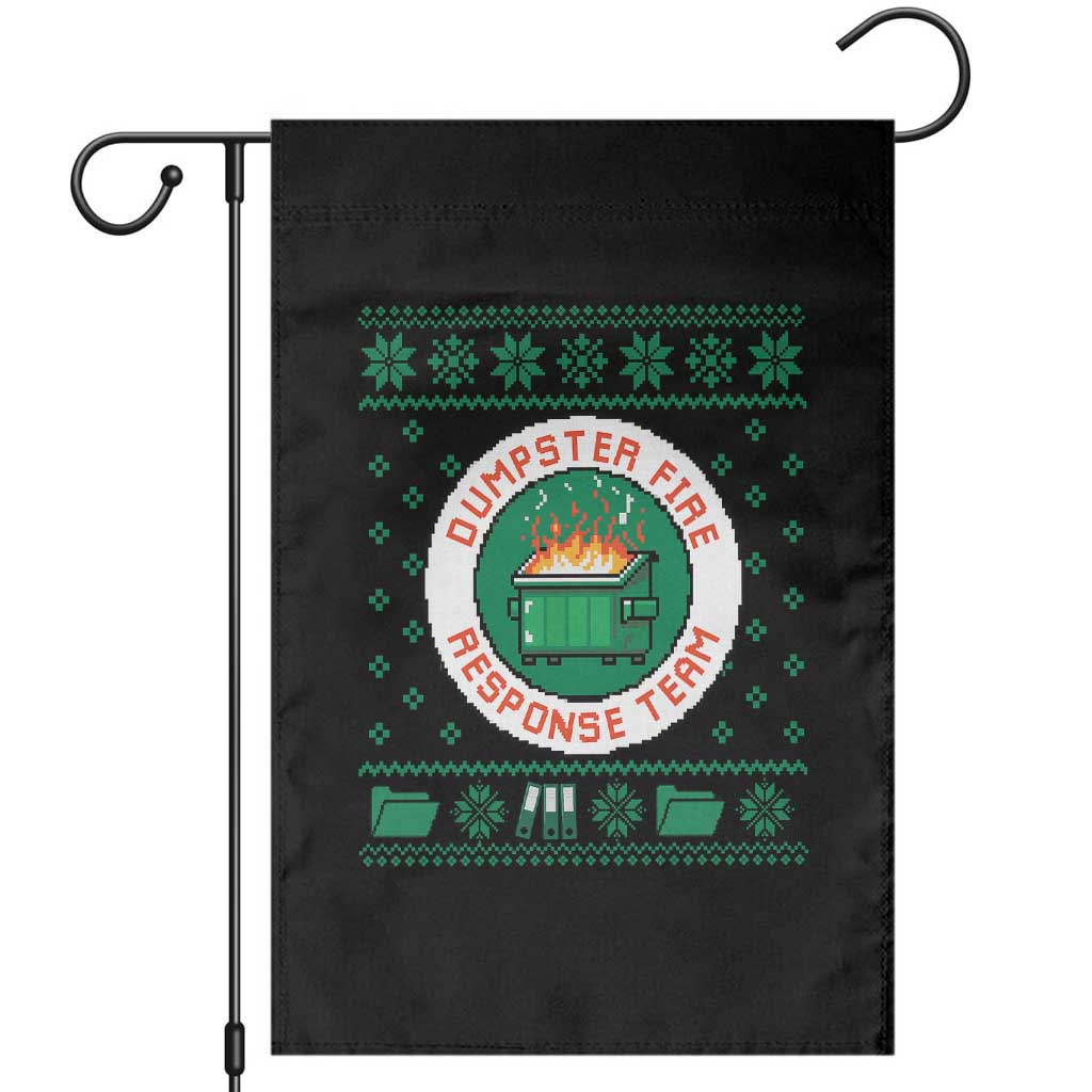 Funny Dumpster Fire Response Team Garden Flag Office Party Holiday Chaos Humor - Wonder Print Shop