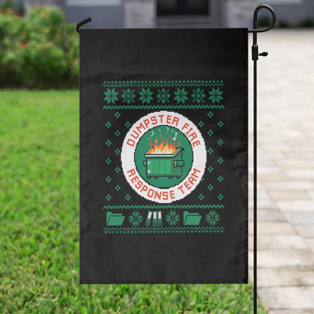 Funny Dumpster Fire Response Team Garden Flag Office Party Holiday Chaos Humor - Wonder Print Shop