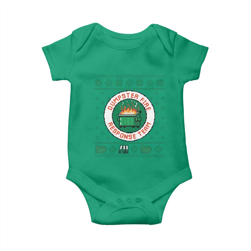 Funny Dumpster Fire Response Team Baby Onesie Office Party Holiday Chaos Humor - Wonder Print Shop
