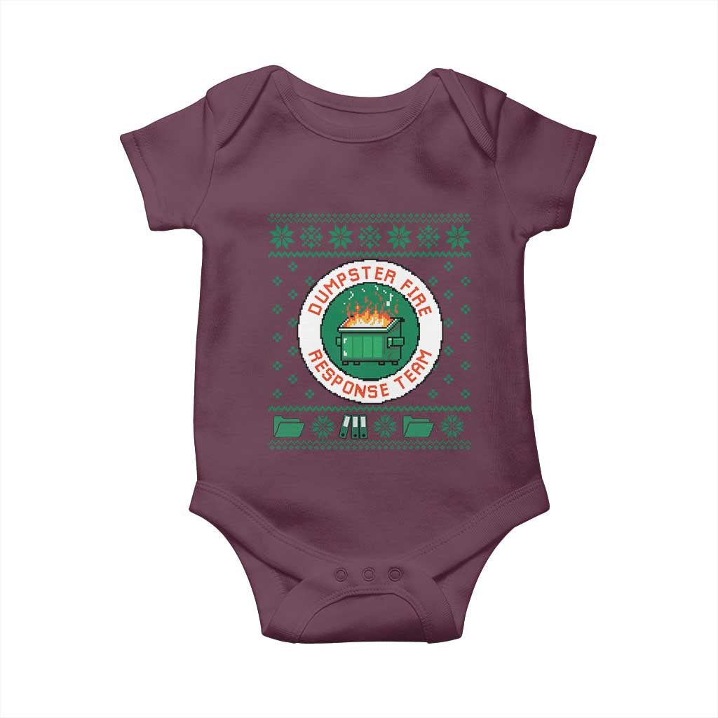 Funny Dumpster Fire Response Team Baby Onesie Office Party Holiday Chaos Humor - Wonder Print Shop