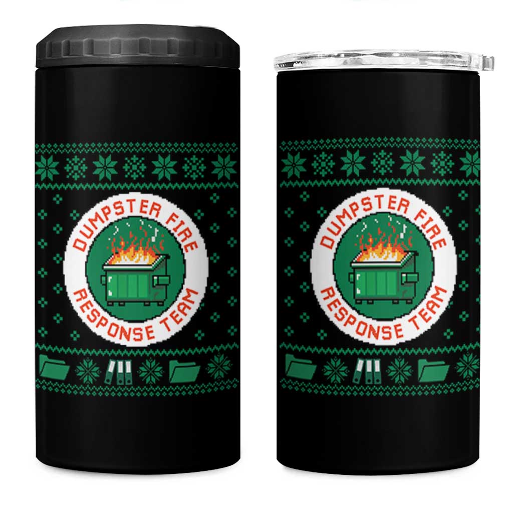 Funny Dumpster Fire Response Team 4 in 1 Can Cooler Tumbler Office Party Holiday Chaos Humor - undefined